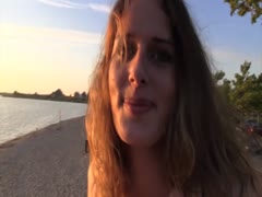Holländische Urlauberin in ihrem ersten Sexfilm